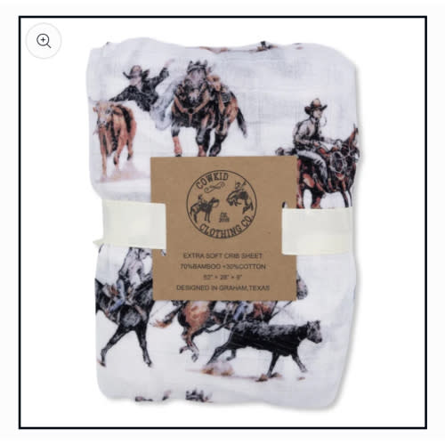 Stop the Clock Bamboo Muslin Crib Sheet – Cowkid Clothing Company