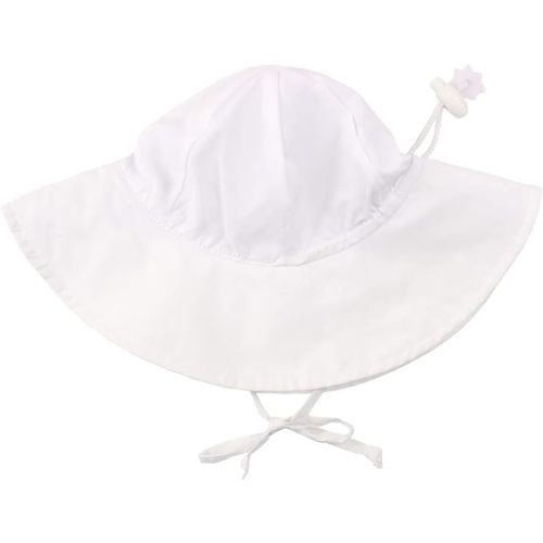 RuffleButts® Baby/Toddler Girls Baby/Toddler Sun Hat with UPF 50+ Sun Protection and Floppy Wide Brim - 6-12 Months - White