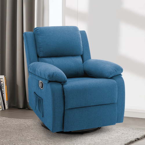 Korser Swivel Rocker Small Recliner Chair for Small Spaces for Living Room,Nursery,Peacock Blue