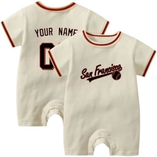 KREDE Baby Clothes Unisex White Bodysuit Rompers Custom Name Number for Baby Boys