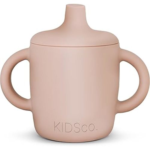 Silicone Sippy Cup and Training Cup for Baby 6 months+ Soft Spout and Handles Unbreakable Easy Grip for Babies 6-12 months and Toddlers 1-3 years 5oz/150ml (Pink)
