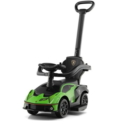 Costway 3-in-1 Licensed Lamborghini Ride on Push Car Stroller Sliding Car w/ Sound Green