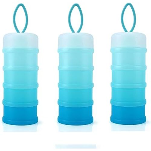Accmor Baby Formula Dispenser On The Go, Stackable Formula Dispenser for Travel Formula Container to Go, Non-Spill Milk Powder Baby Kids Snack Storage Container, BPA Free, 3 Packs