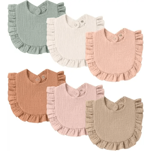 Baby Muslin Bibs Bandana Drool Bibs for Unisex Boys & Girls, Soft and Absorbent Cotton Teething Drooling Bib Set for Newborn Toddler