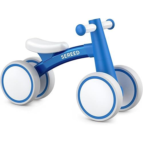 SEREED Baby Balance Bike for 1 Year Old Boys Toddler Balance Bike, 4 Wheels Toddler First Bike