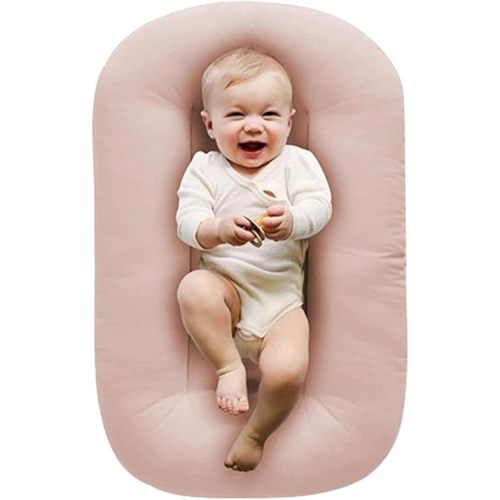 2024 New Baby Lounger 0-24 Months, Newborn Lounger Nest Sleeper, Snuggle Lounger for Baby (Pink,95x55cm/37.4x21.6in)