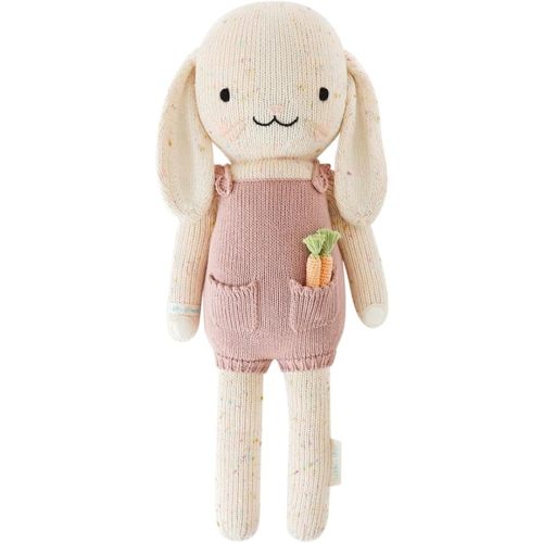 cuddle + kind Harper The Bunny Little 13" Hand-Knit Doll – 1 Doll = 10 Meals, Fair Trade, Heirloom Quality, Handcrafted in Peru, 100% Cotton Yarn