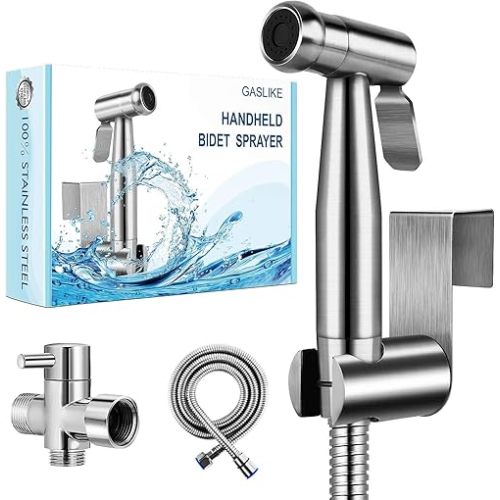 Handheld Bidet Sprayer for Toilet, Premium Stainless Steel Bathroom Bidet Sprayer Set with Anti-Leaking Hose & 2 Water Pressure, Ideal for Feminine Wash, Cloth Diaper Cleaning, Baby Wash & Pets Shower