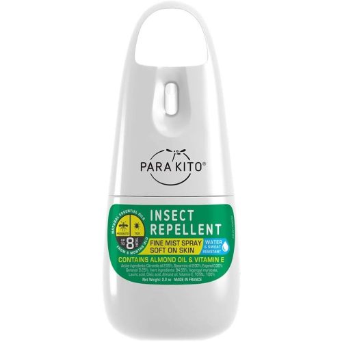 PARA'KITO Mosquito, Ticks & Insect Spray- DEET Free, Citronella Essential Oil, Water & Sweat Resistant, Mosquito Bite Protection in Camping, Hiking, Travel Outdoor Activities (2.2oz)