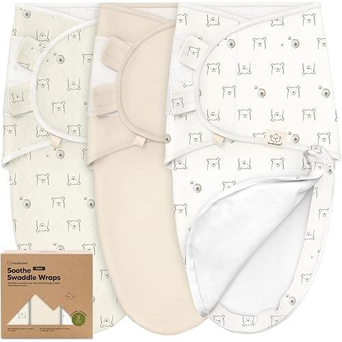 Baby Swaddle Sleep Sacks with Zipper - 3-Pack Swaddles for Newborns 0-3 Months, Infant, Baby Girls, Boys, Soft & Durable Newborn Sleep Sack, Easy Diaper Change Swaddling Blanket (Bumble Bear)