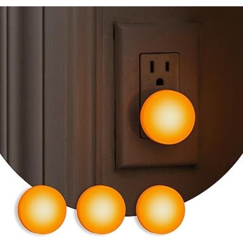 Loftie Night Lights Plug into Wall - 0.5W Plug in Night Light - Warm Amber Glow, Light Sensing Dusk to Dawn - 2000K, UL Certified - Nightlight for Bathroom, Hallway, Bedroom, Kitchen - 3-Pack