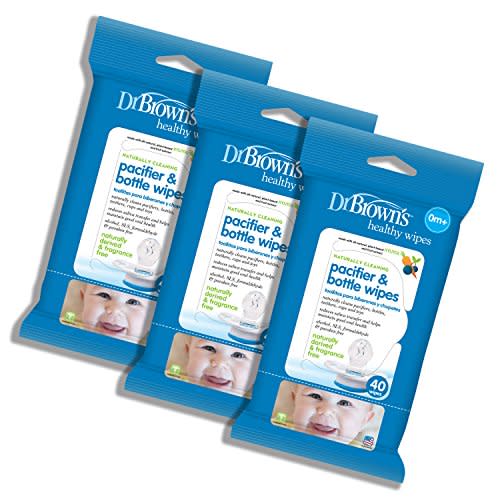 Dr. Brown's Pacifier and Bottle Wipes, 40 Count, 3-Piece