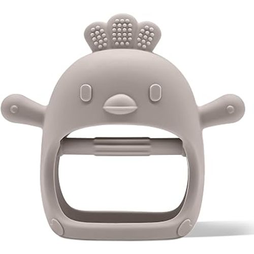 Komfy LilLove Handle Baby Silicone Teether, BPA Free, Anti-Drop, Sustainable, and Non Toxic Mitten for Soothing Pain Relief - Green