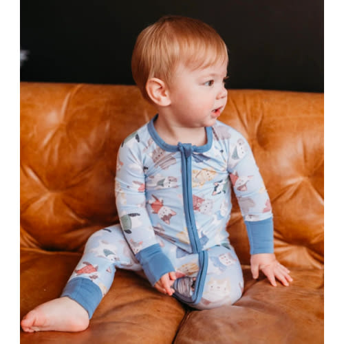 Whiskers (Blue) Romper
