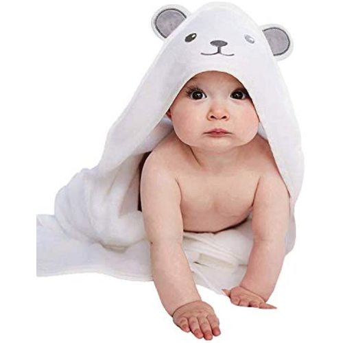Bamboo Hooded Baby Towel - Softest Hooded Bath Towel with Bear Ears for Babie, Toddler,Infant - Ultra Absorbent and Hypoallergenic, Natural Baby Towel Perfect for Boy and Girl - 30 x 30 Inch