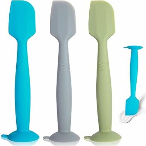 Diaper Spatula Butt Spatula Baby Diaper Cream Spatula 3 Pcs,Soft Silicone Baby Butt Spatula,Butt Paste Spatula,Diaper Cream Applicator,Diaper Rash Cream Applicator with Suction Base