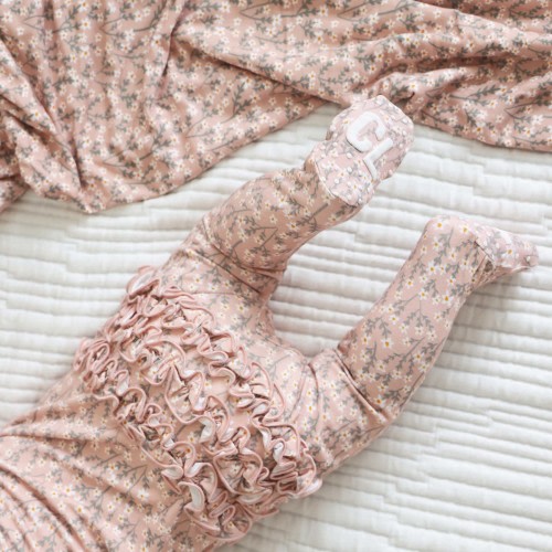 Weslie's Wildflower Ruffle Zipper Footie