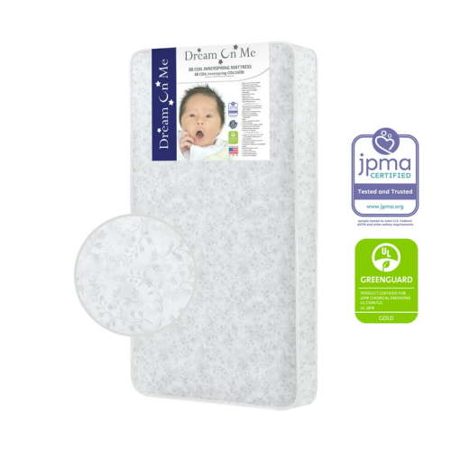 Dream on Me Twinkle 5" 88 Coil Crib & Toddler Mattress, Morning Mist Floral, Greenguard Gold Certified