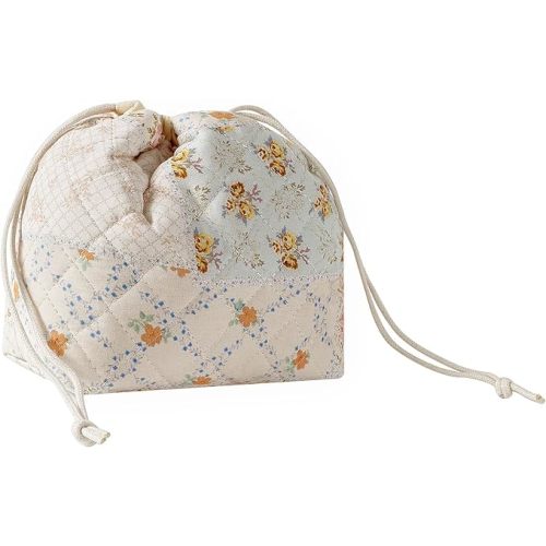 Cotton Quilted Drawstring Bags for Travel