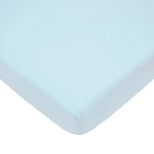 American Baby Company 100% Natural Cotton Fitted Mini Crib Sheet 38" x 24" - Soft & Breathable Small Nesting Portable Crib Sheet, Fits Pack N Play Mattresses, Baby Blue, for Boys & Girls