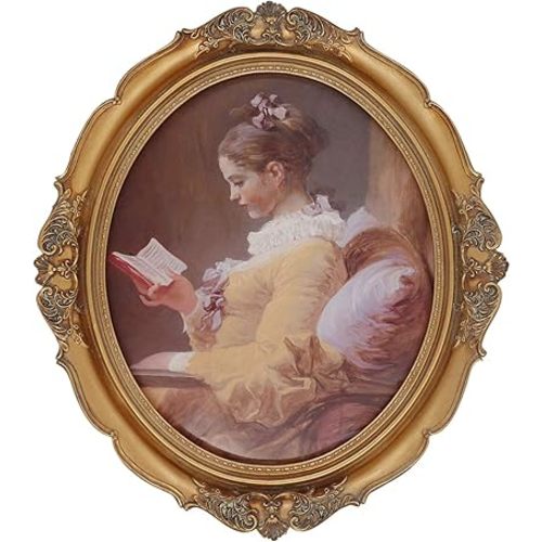 SIMON'S SHOP Baroque Oval Frame 8x10 Vintage Picture Frames 8 x 10 in Gold for Gallery Wall Display