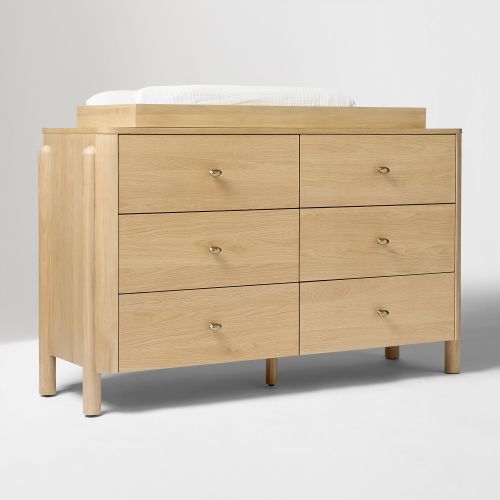 Atlas 6-Drawer Wide Dresser with Removable Topper (56")