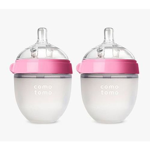 Comotomo Baby Bottle, 5oz, Pink, Double Pack