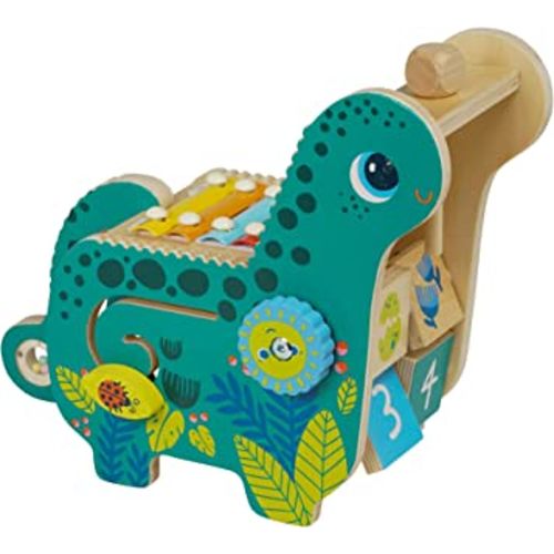 Manhattan Toy Wooden Dinosaur Toddler and Preschool Musical Instrument and Activity Toy with Xylophone, Sawtooth Ridges and Solo Mallet
