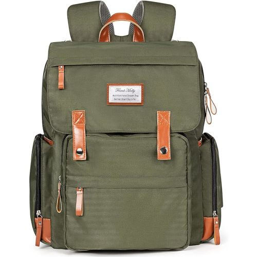 Diaper Bag Backpack Frank Mully Large Multifunction Travel Baby Bag for Mom Dad Army Green