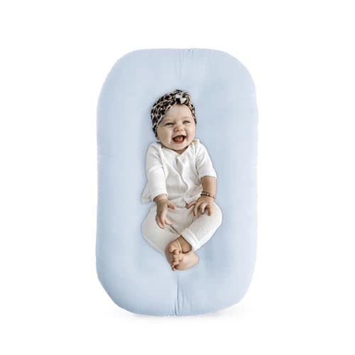 Beisurznga Baby Lounger - Baby Lounger for Newborn, Breathable & Soft Baby Nest Cover Co Sleeping for Baby 0-12 Months, Baby Essentials Gifts, Portable Infant Lounger, Baby Snuggle Lounger Me(Blue)