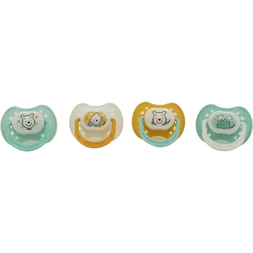 Disney Cudlie Winnie The Pooh Baby 4 Pack of Pacifiers