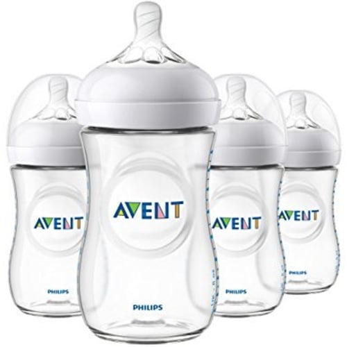Philips Avent Natural Baby Bottle, Clear, 9oz, 4pk, SCF013/47 - 4 Pack