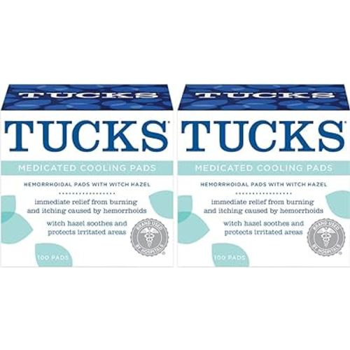Tucks Medicated Hemorrhoid Cooling Pads. 100 Pads Each (Pack of 2)