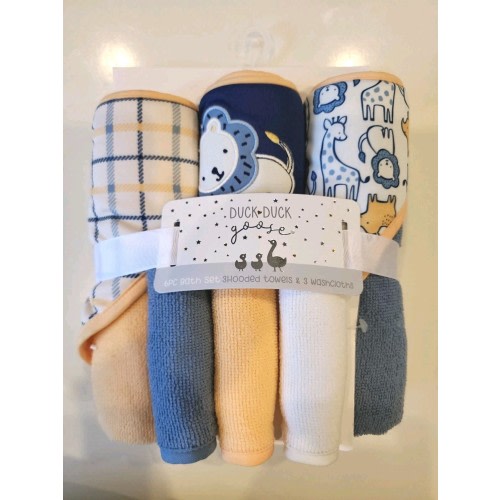 Baby Set Bath. Duck Duck 6 piece Bath Set 3 Pack Hooded Towels 3 Washcloths Zoo