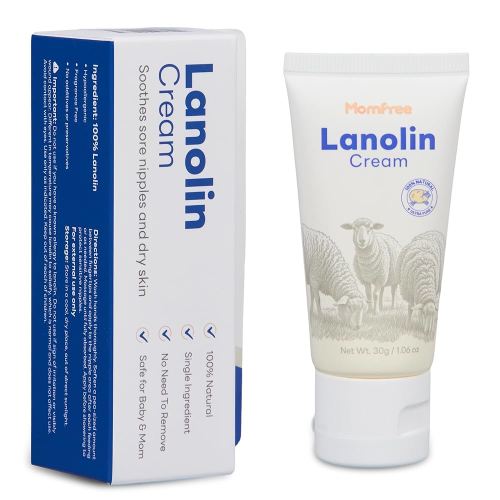 Nipple Cream Safe for Breastfeeding: Lanolin Nipples Balm 100% Natural | Sore Nipple Relief & Cracked | Soothing Protection for Nursing Moms - 30g/1.06oz