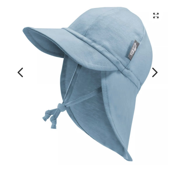 Sun Soft Baby Caps | Stormy Blue with Neck Flap | xs 0-3
