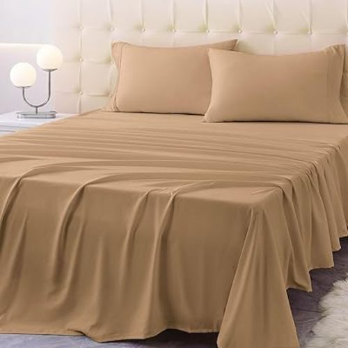 Twin Size Bed Sheet Set - 3 Piece Soft Microfiber Sheets with Deep Pockets, Cooling Technology, and Wrinkle-Free Pillowcase. Hotel-Quality, Durable Bedding, Brush