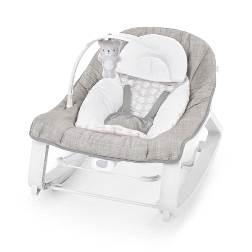 Ingenuity Keep Cozy 3-in-1 Grow with Me Vibrating Baby Bouncer Seat & Infant to Toddler Rocker, Vibrations & Toy Bar, 0-30 Months Up to 40 lbs (Linden)