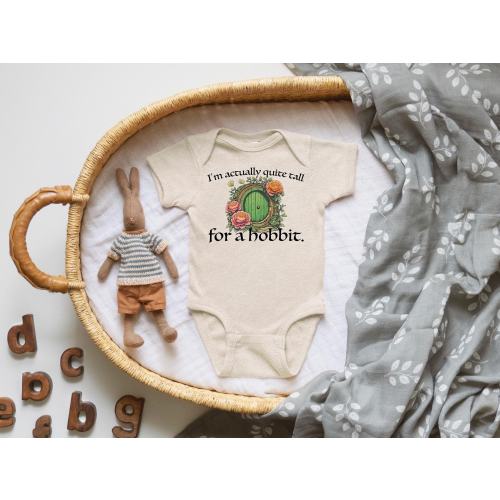 Quite Tall for a Hobbit Bodysuit Nerdy Baby Bodysuit Baby Shower Bodysuit Infant Clothing Lord of the Rings Baby Bookish Clothing