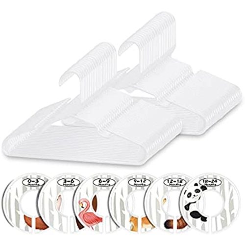 Plastic Baby Hangers 60 Pack, White