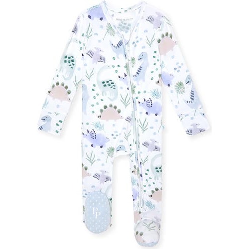 Dino Print Zip Footie, 0-3M