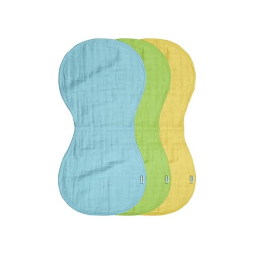 green sprouts Muslin Burp Cloths made from Organic Cotton | 4 absorbent layers protect from sniffles, drips & drools | 100% organic cotton muslin, Super soft & softer with every wash, Machine washable - Aqua