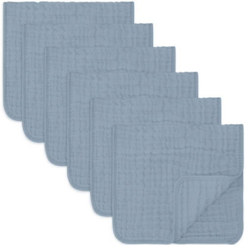 Comfy Cubs Muslin Burp Cloths (Pacific Blue, 6-Pack, 20" X10")