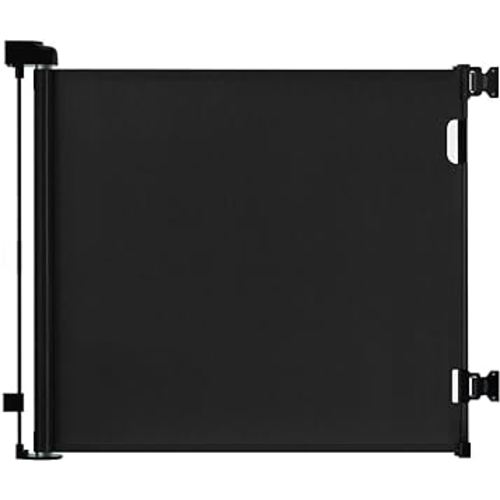 dearlomum Retractable Baby Gate,Mesh Baby Gate or Mesh Dog Gate,33" Tall,Extends up to 55" Wide,Child Safety Gate for Doorways, Stairs, Hallways, Indoor/Outdoor(Black,33"x55"