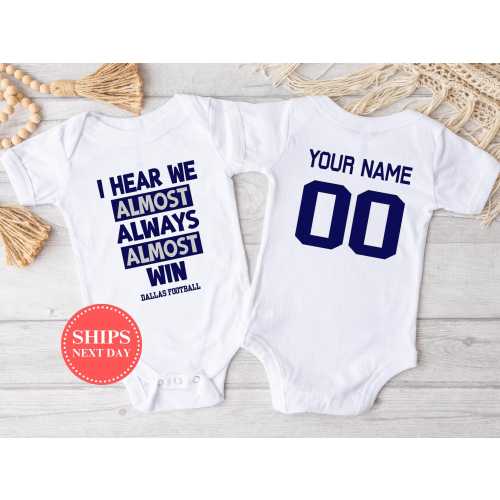 Dallas Football Onesie, Personalized Sports Baby Onesie, Football Baby Onesie, Baby Onesie, Baby Shower Gift