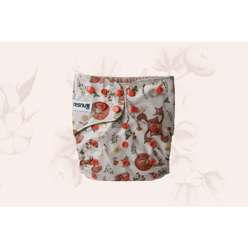Resnug Pocket Cloth Diaper — Woodland Wander | Organic Waffle Cotton Lining, One-Size