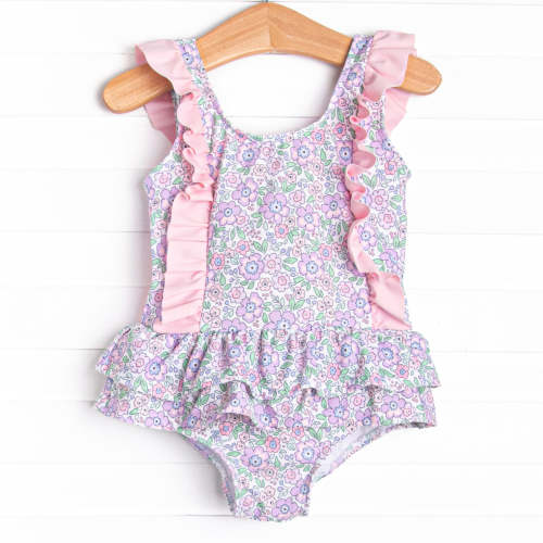 Poolside Petals One Piece, Purple                          –        Stitchy Fish