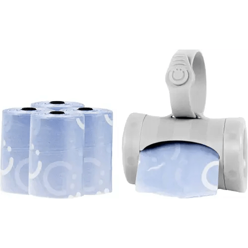Ubbi On The Go Gray Bag Dispenser and Waste Disposal Bags Refill, Lavender Scented, Baby Savings Bundle