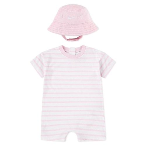 Cotton Blend Terry Romper & Hat Set, 6M