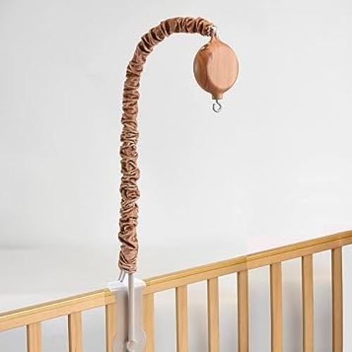 28 in Mobile Hanger for Crib,Crib Mobile arm with Music Box Spinner,3 Modes(Music & Rotation,Music only,Rotation only) Volume Control,Bassinet Mobile Clip on Crib with Crib Mobile Motor